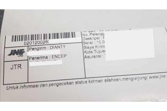 contoh bukti pengiriman