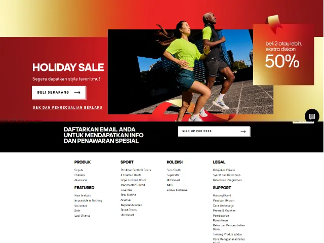 landing page sepatu adidas