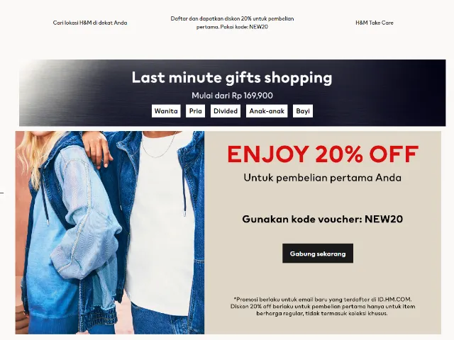 contoh landing page produk fashion