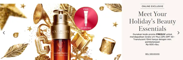 Welcome Page Clarins