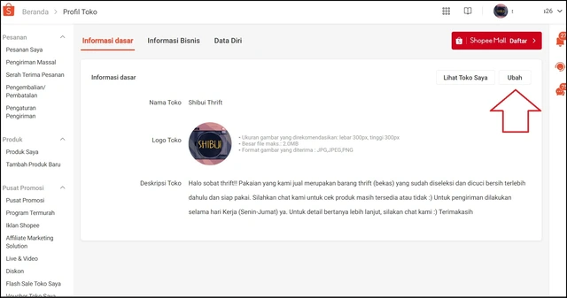 ukuran banner shopee