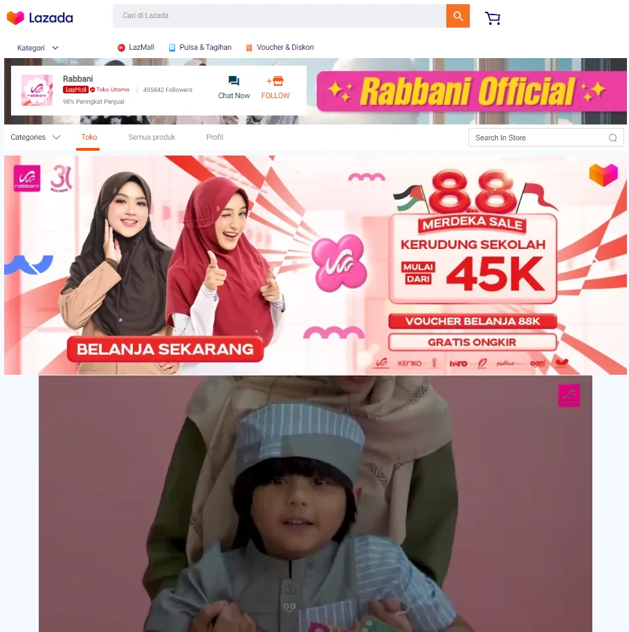 dekorasi toko lazada