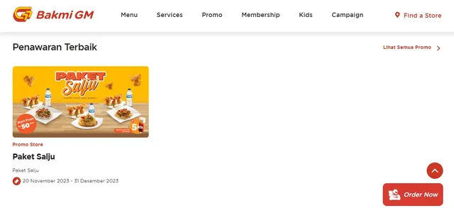 contoh landing page makanan