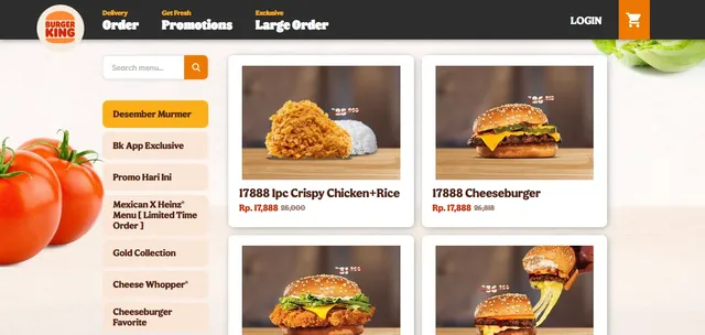 contoh landing page makanan