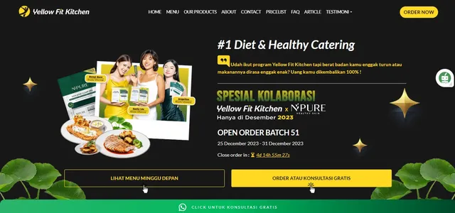 landing page yellow fit kitchen