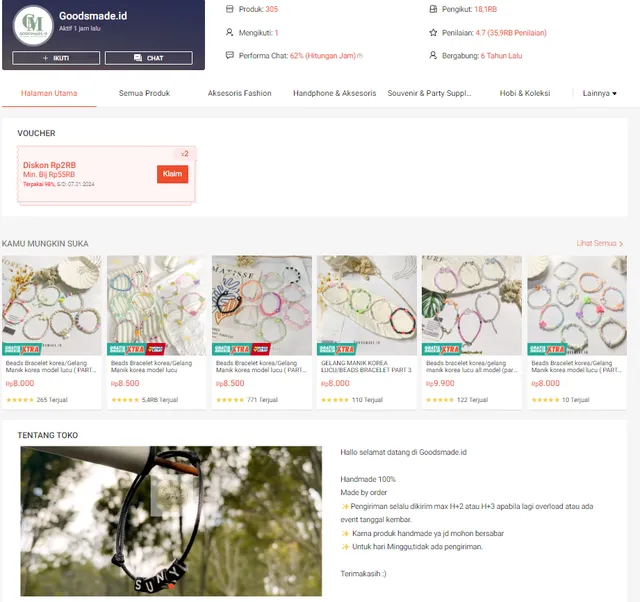 Contoh Dekorasi Toko Shopee 