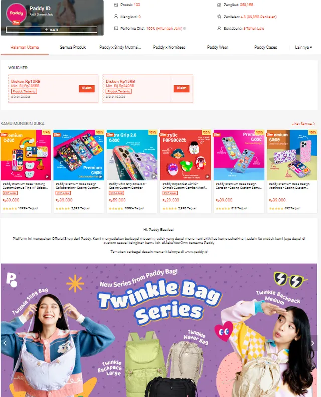 Contoh Dekorasi Toko di Shopee