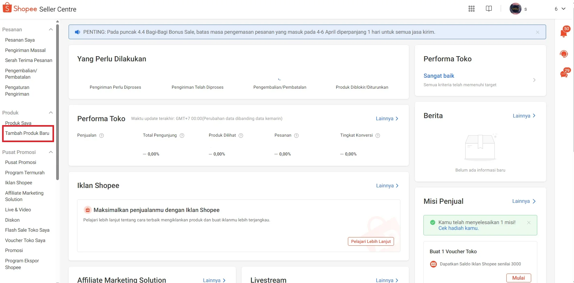 cara upload produk di shopee