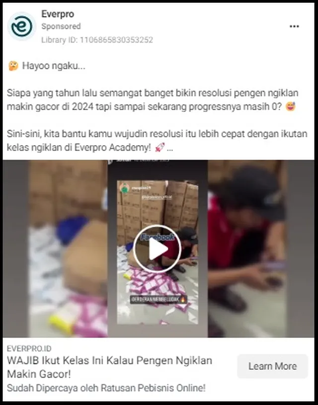 contoh iklan facebook ads