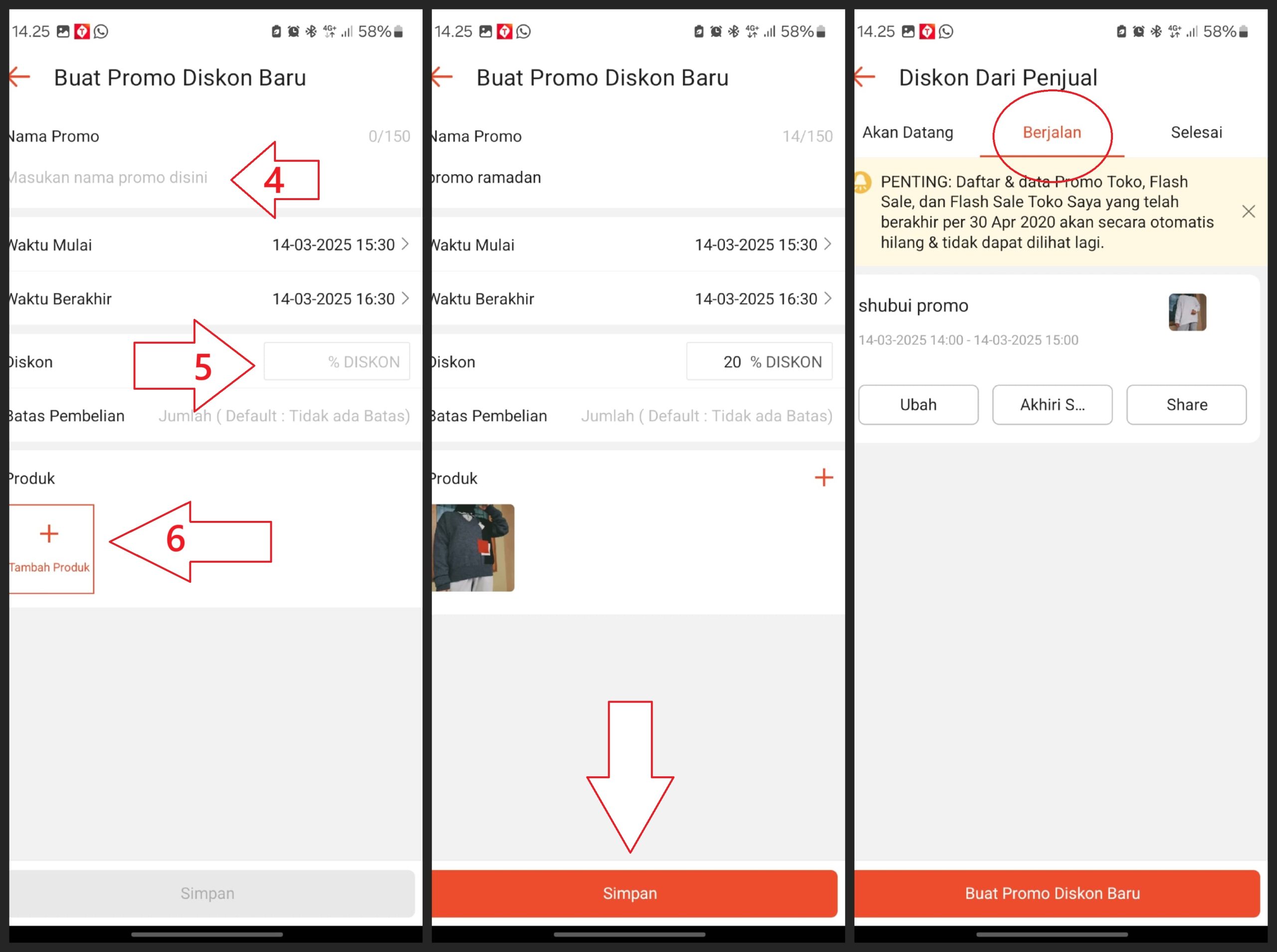 cara membuat harga coret di shopee