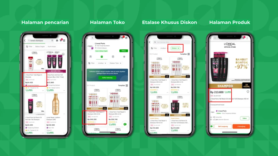cara membuat harga coret tokopedia