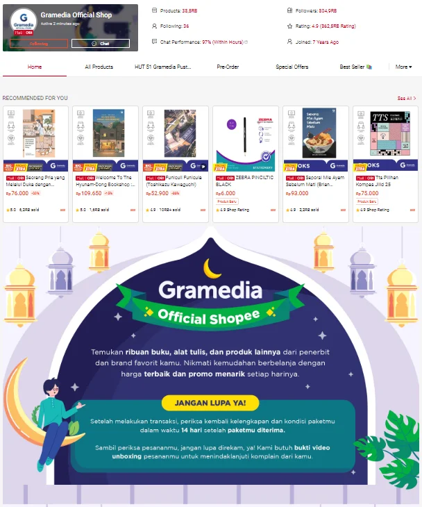 dekorasi toko shopee