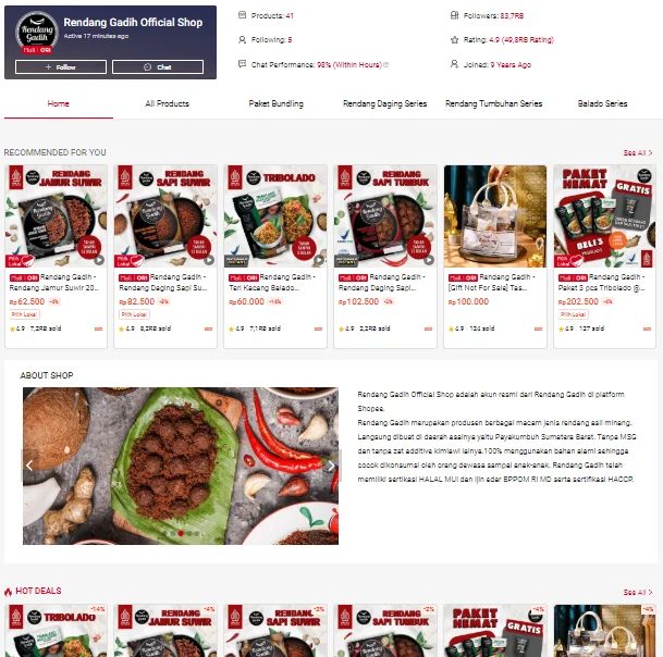 dekorasi toko shopee