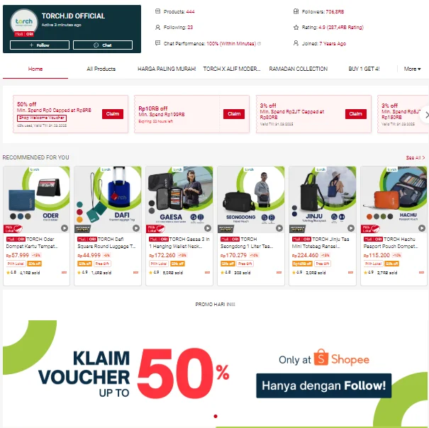dekorasi toko shopee