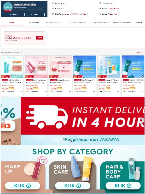 dekorasi toko shopee